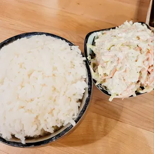 White Rice and Coleslaw