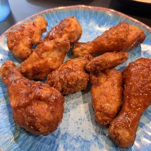 Korean bbq sauce and soy garlic sauce wings