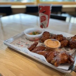 10 pc Wings spicy w/ Small Cucumber Salad