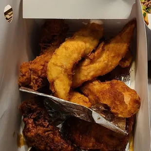 Strips Half sauced, half not