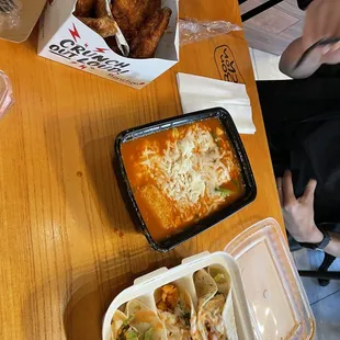 Tteokbokki, Korean Tacos, 10 pc Wings