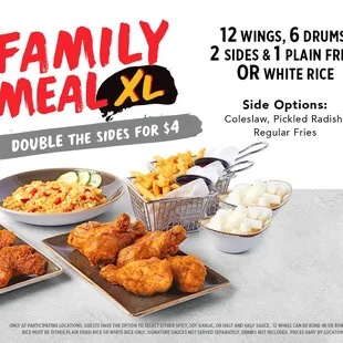 a family meal with chicken and sides for $ 4