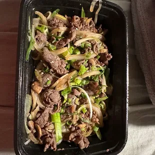 Bulgogi. For $22 it left a lot to be desired, portion wise.