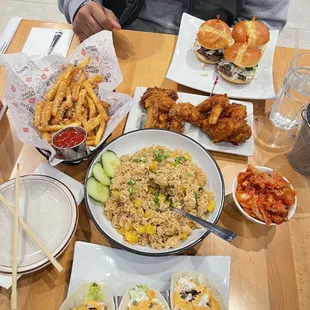 chicken wings and fried chicken, food