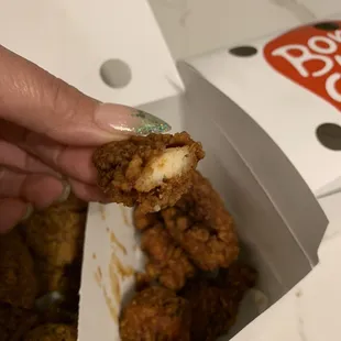 Example of just how dry and old the boneless wing was