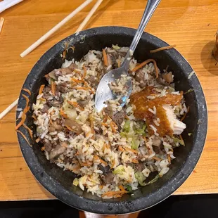 Carrots carrots and more carrots. I needed to steal a piece of fried chicken to make it edible