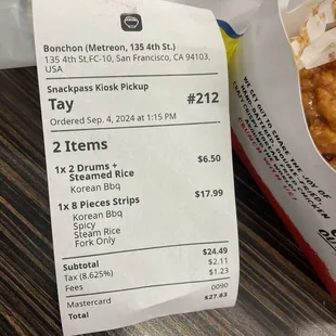 Chicken strips are 17.99 smh