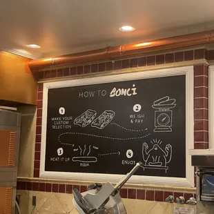 a chalkboard with instructions on it