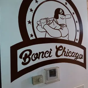 a picture of a refrigerator with a sign that says bonci chicago