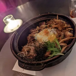 Mushroom Crispy Rice Donabe