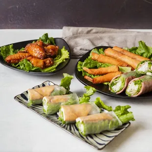 #6 House Special Fried Chicken Wings, #1 Ontario Appetizer Plate, #4 Fried Tofu Spring Rolls