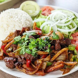 Filet Mignon House Fries and Rice