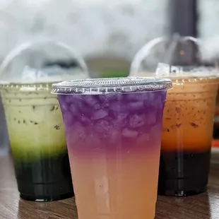 Green Thai Tea, Peach Lemonade and Thai Tea