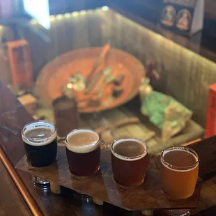Beer flight and great decor