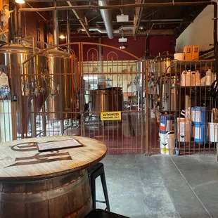 the inside of the brewery
