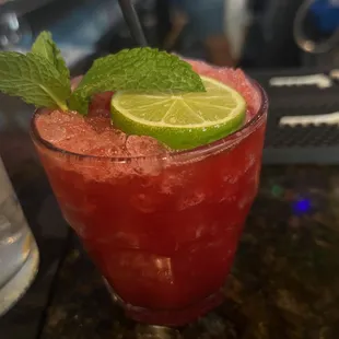Hibiscus tequila drink