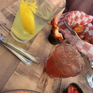 Lemonade and pomegranate margarita