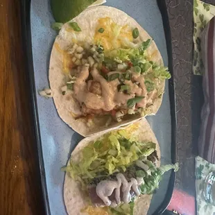 Ahi taco and mahi taco. Yum yummy