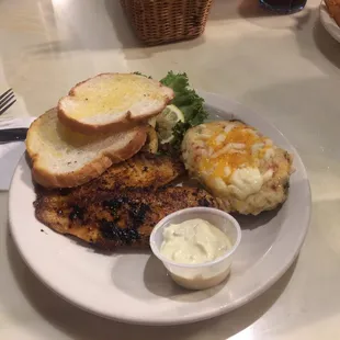Grilled tilapia with twice baked potato