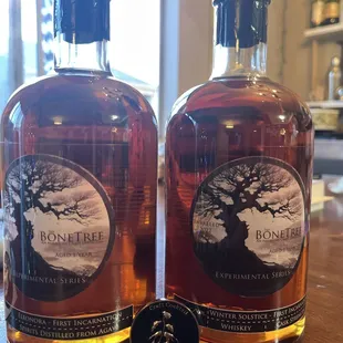 two bottles of bourbon