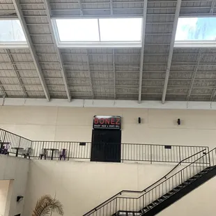 a staircase leading to the second floor