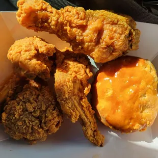 3 pcs and a biscuit,  just to sample