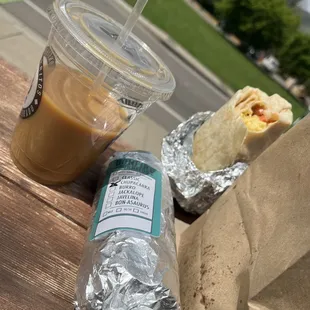 Nitro coffee and burritos