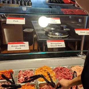 Picking the ingredients I want.