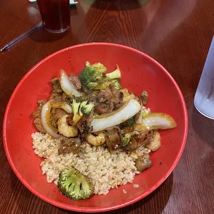 a plate of food on a table