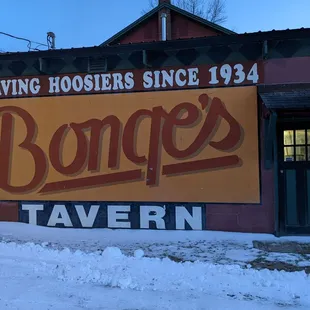 a sign for bonge&apos;s tavern