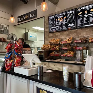 a woman behind the counter