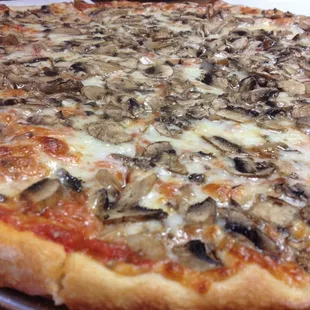 Mushroom Pizza with extra cheese and extra mushroom!