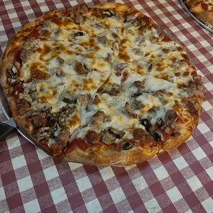 Sausage and mushroom pizza