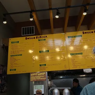 the menu of bongo burger