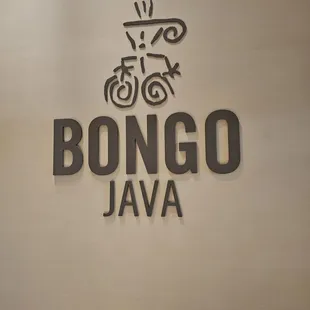 bongo java logo on a wall