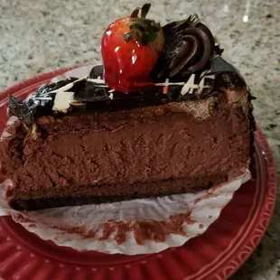 Chocolate strawberry cheesecake
