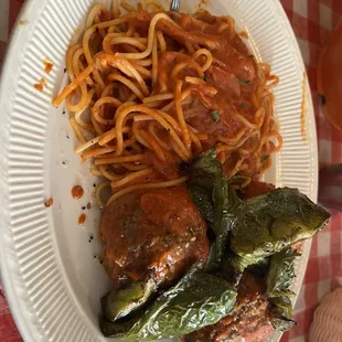Meatballs with peppers.