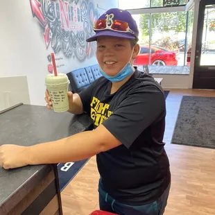 Kayden loved the shamrock shake!