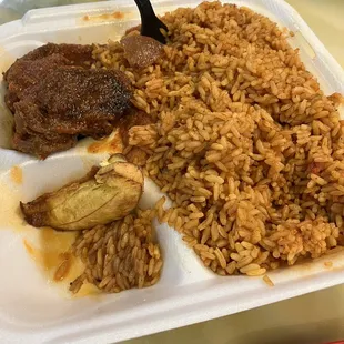 Jollof rice with beef