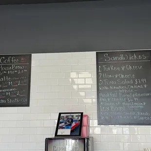 menus on the wall