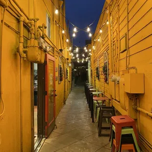 Alleyway outdoor seating.