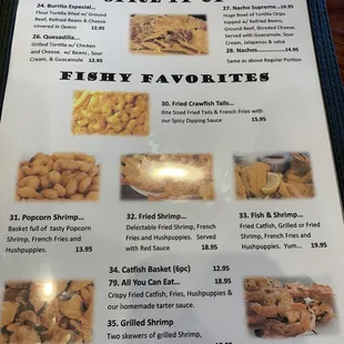 Fish menu