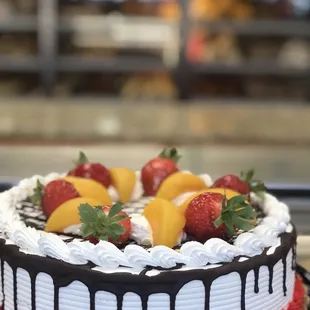 a cake with fruit on top
