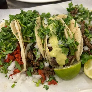 three tacos on a plate