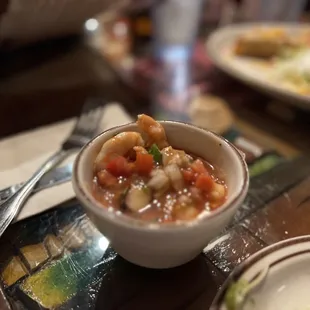 a bowl of soup on a table