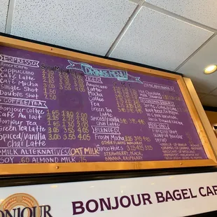 Drink menu July 17, 21