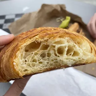 Inside of the plain croissant