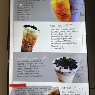 Drink menu