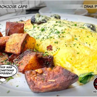 "OMELÉTTE AUX CHAMPIGNONS" ($18)