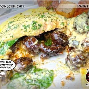 "OMELÉTTE AUX CHAMPIGNONS" ($18)